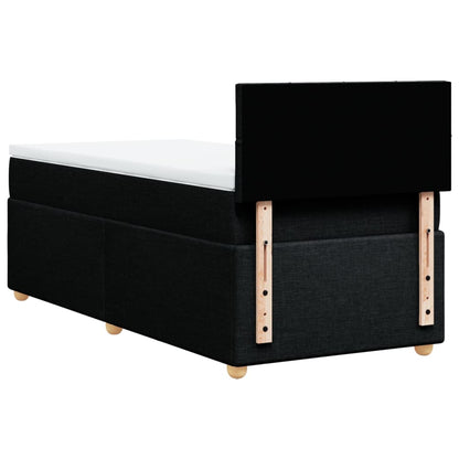 Boxspring met matras stof zwart 100x200 cm