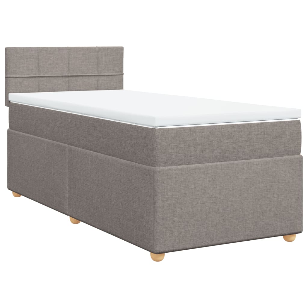 Boxspring met matras stof taupe 100x200 cm