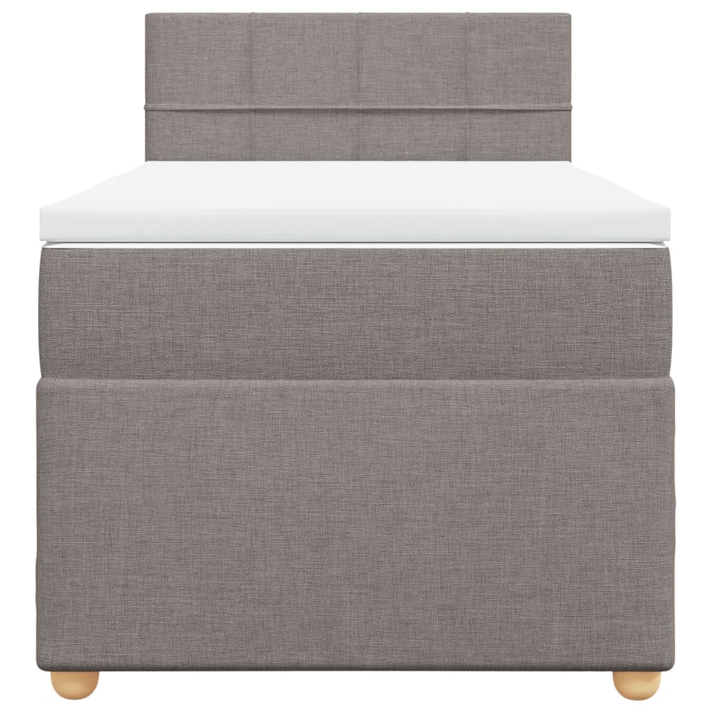 Boxspring met matras stof taupe 100x200 cm