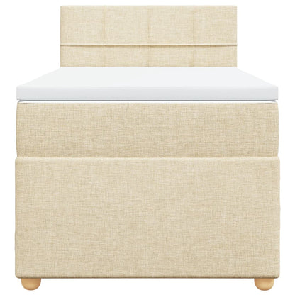 Boxspring met matras stof crèmekleurig 100x200 cm
