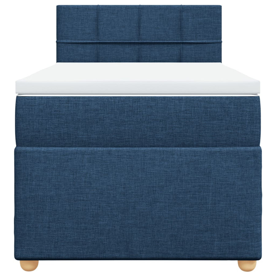 Boxspring Met Matras Stof 100 x 200 cm Blauw
