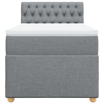 Boxspring met matras stof lichtgrijs 100x200 cm