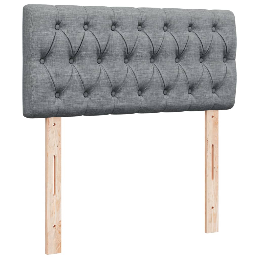 Boxspring met matras stof lichtgrijs 100x200 cm