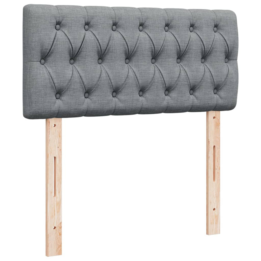 Boxspring met matras stof lichtgrijs 100x200 cm
