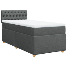 Boxspring met matras stof donkergrijs 100x200 cm