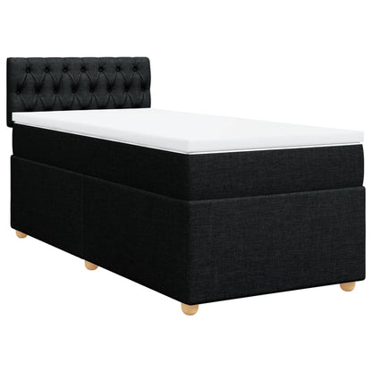 Boxspring met matras stof zwart 100x200 cm
