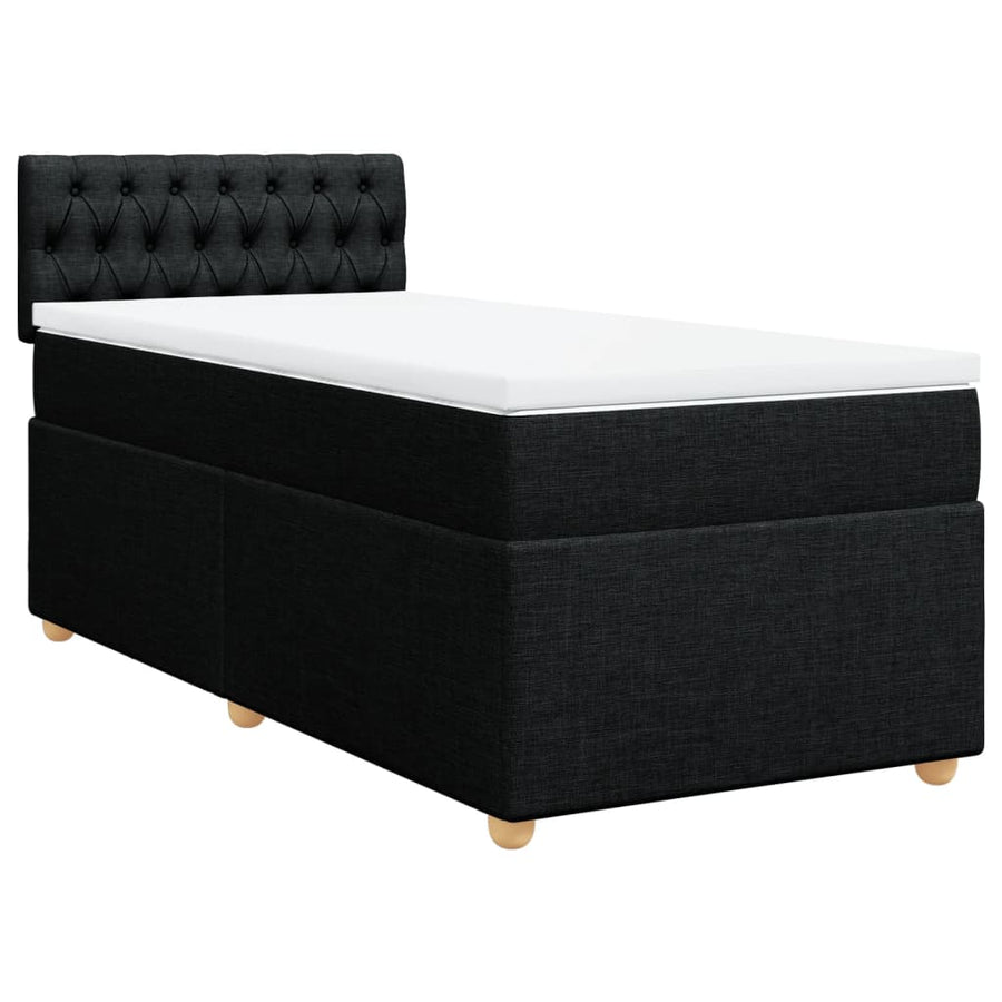 Boxspring met matras stof zwart 100x200 cm