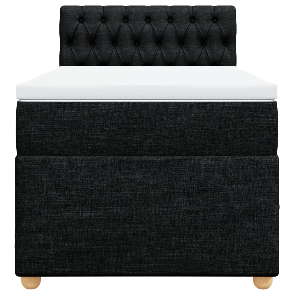 Boxspring met matras stof zwart 100x200 cm
