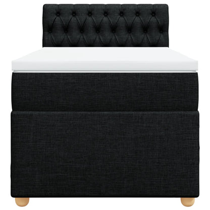 Boxspring met matras stof zwart 100x200 cm