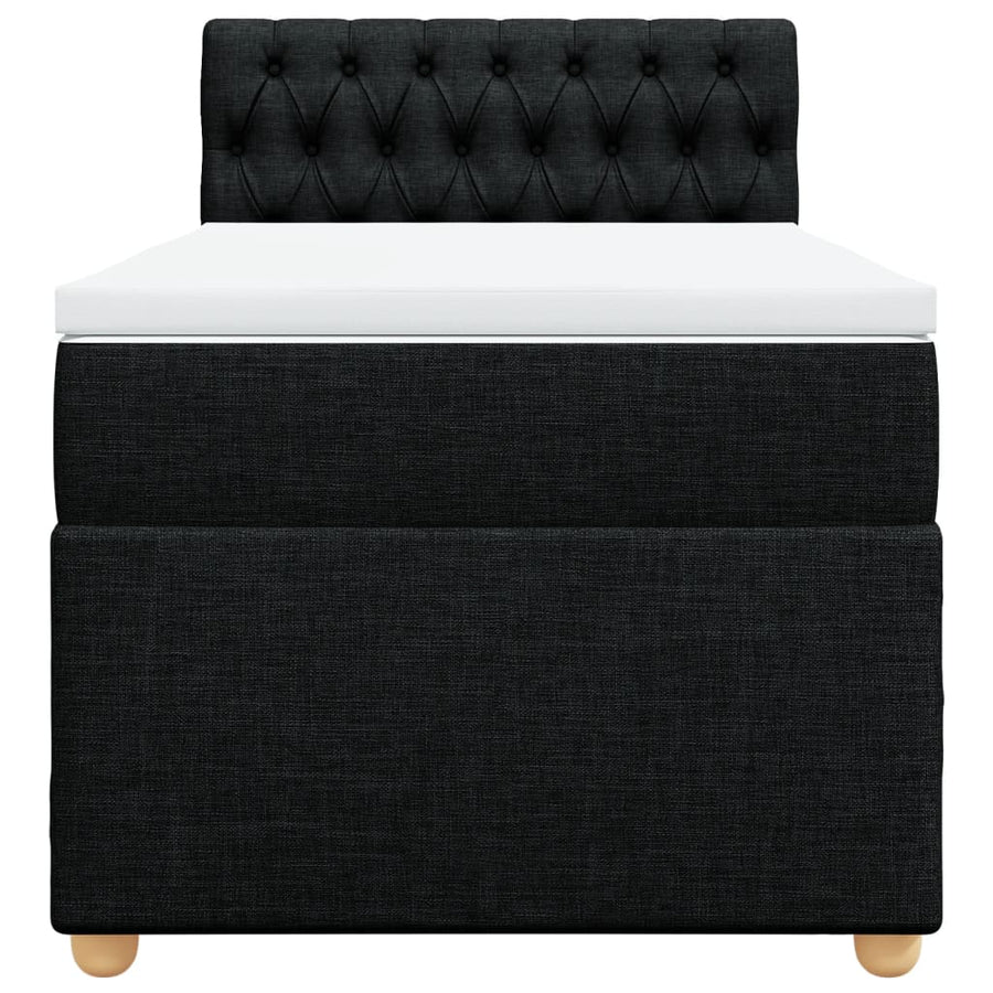 Boxspring met matras stof zwart 100x200 cm