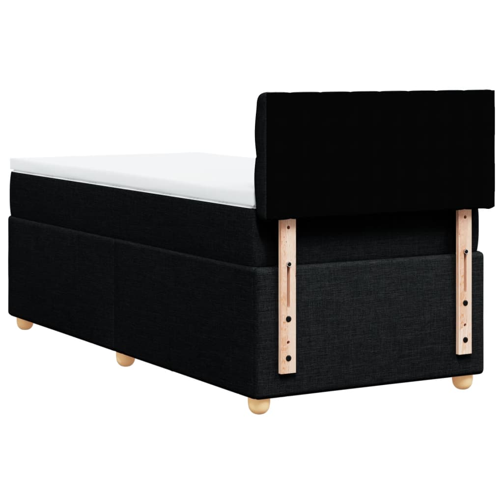 Boxspring met matras stof zwart 100x200 cm