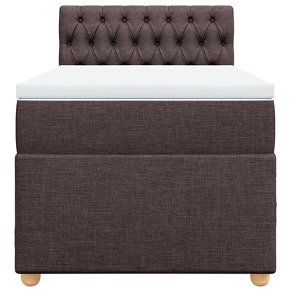 Boxspring met matras stof donkerbruin 100x200 cm