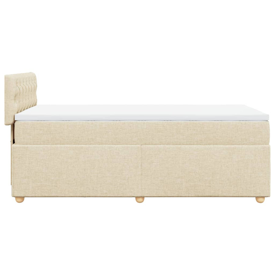 Boxspring met matras stof crèmekleurig 100x200 cm