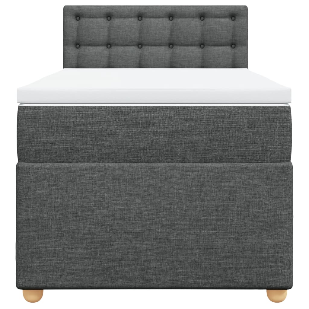 Boxspring met matras stof donkergrijs 100x200 cm