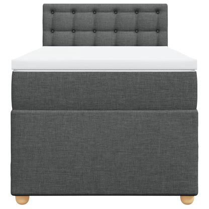 Boxspring met matras stof donkergrijs 100x200 cm