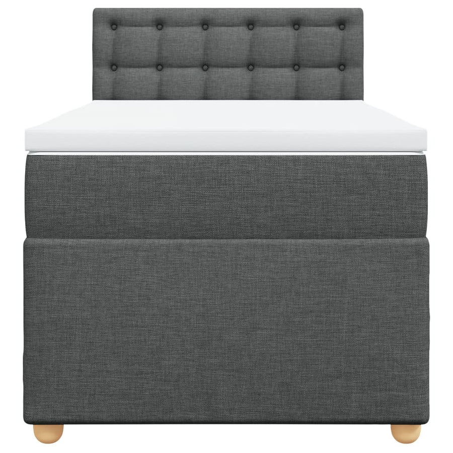Boxspring met matras stof donkergrijs 100x200 cm