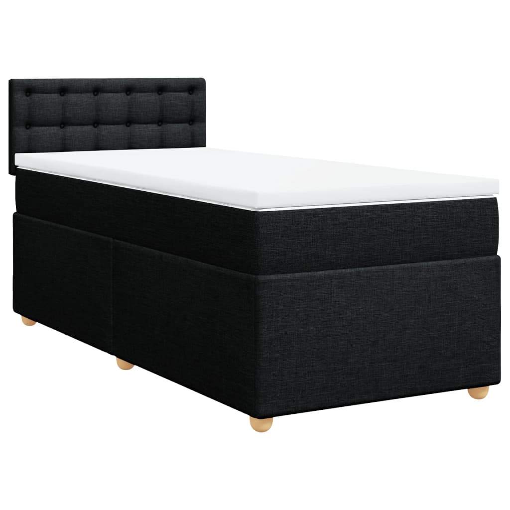 Boxspring met matras stof zwart 100x200 cm