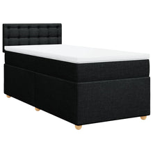 Boxspring met matras stof zwart 100x200 cm
