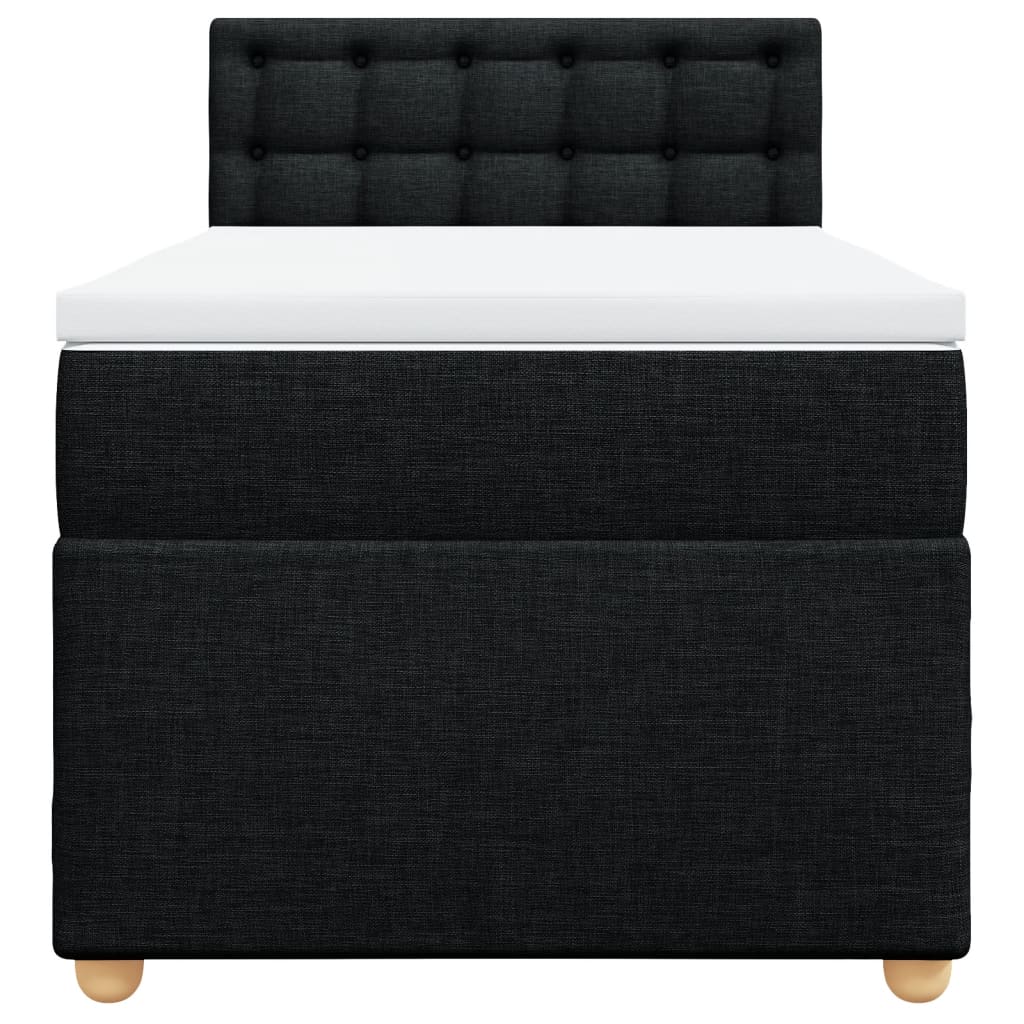 Boxspring met matras stof zwart 100x200 cm