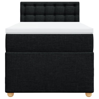 Boxspring met matras stof zwart 100x200 cm