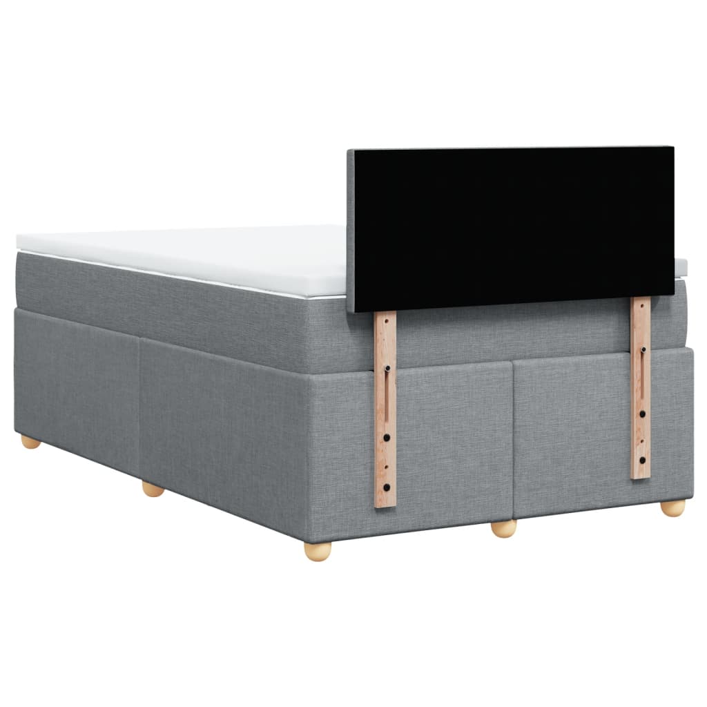 Boxspring met matras stof lichtgrijs 120x190 cm