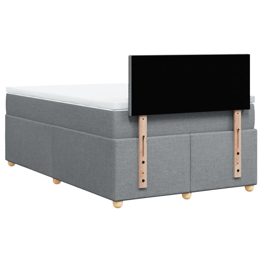 Boxspring met matras stof lichtgrijs 120x190 cm
