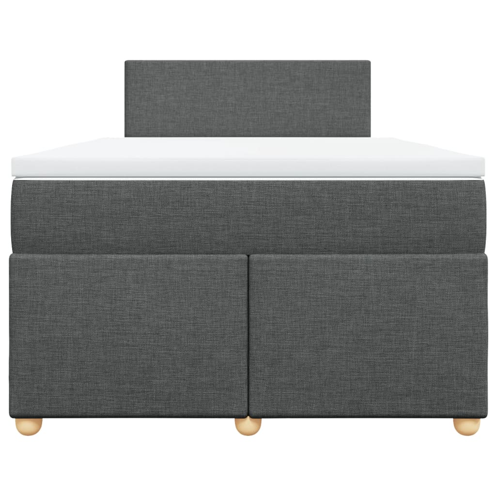 Boxspring met matras stof donkergrijs 120x190 cm