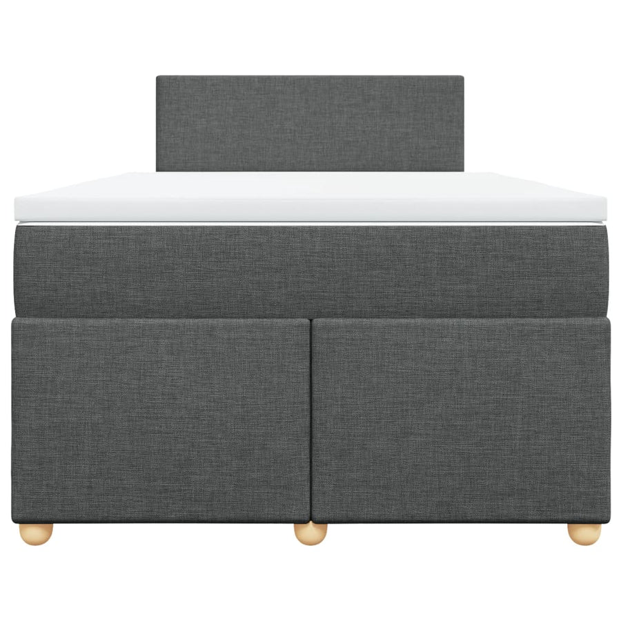 Boxspring met matras stof donkergrijs 120x190 cm