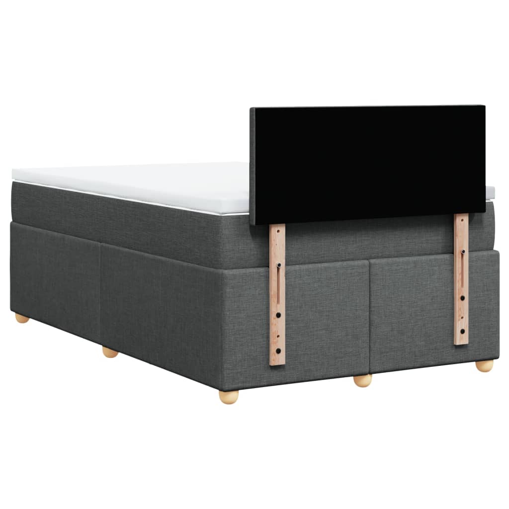 Boxspring met matras stof donkergrijs 120x190 cm