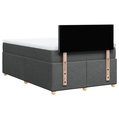 Boxspring met matras stof donkergrijs 120x190 cm