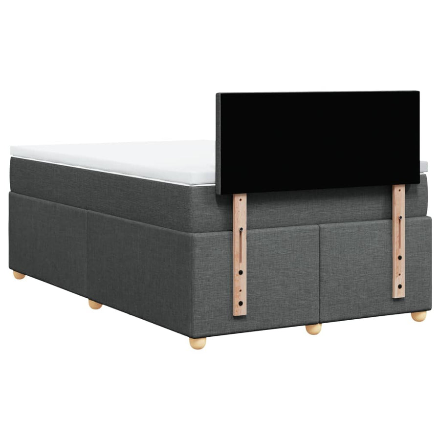 Boxspring met matras stof donkergrijs 120x190 cm