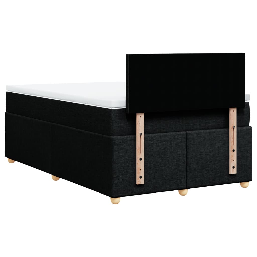 Boxspring met matras stof zwart 120x190 cm