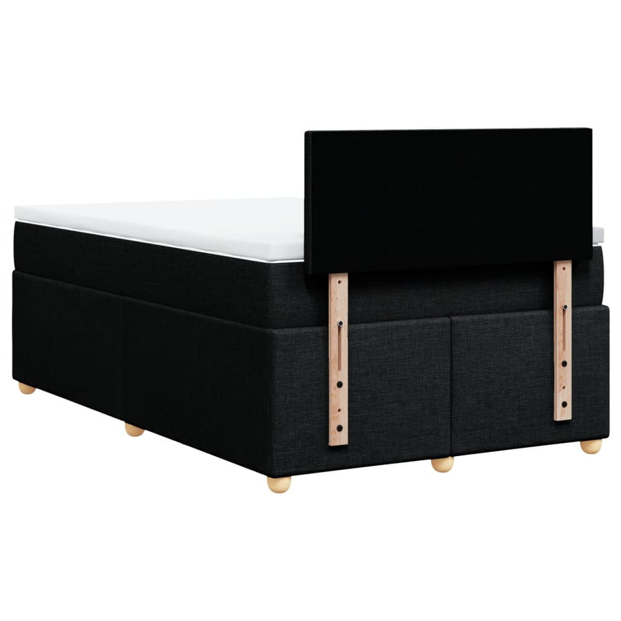 Boxspring met matras stof zwart 120x190 cm