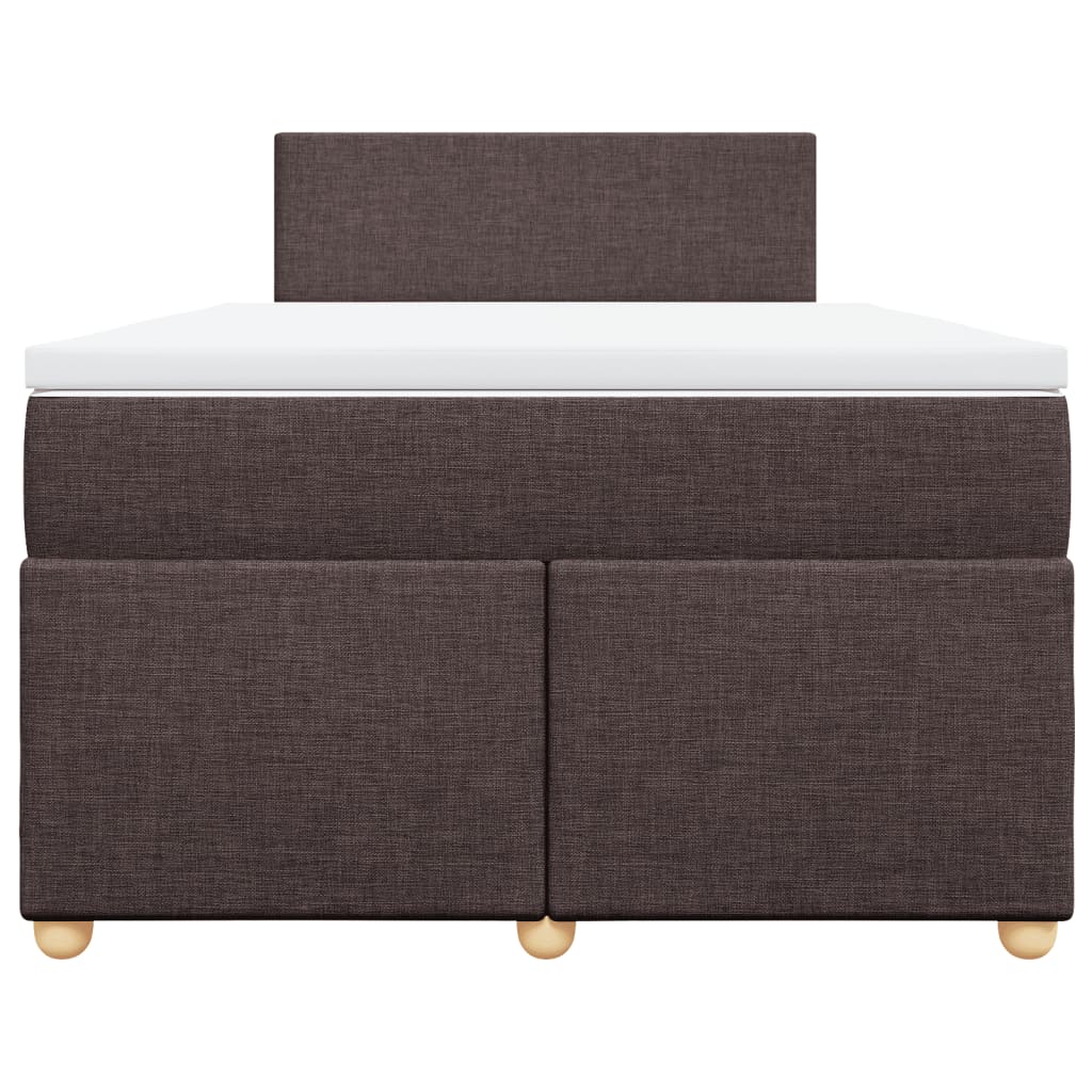 Boxspring met matras stof donkerbruin 120x190 cm
