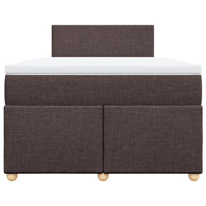 Boxspring met matras stof donkerbruin 120x190 cm