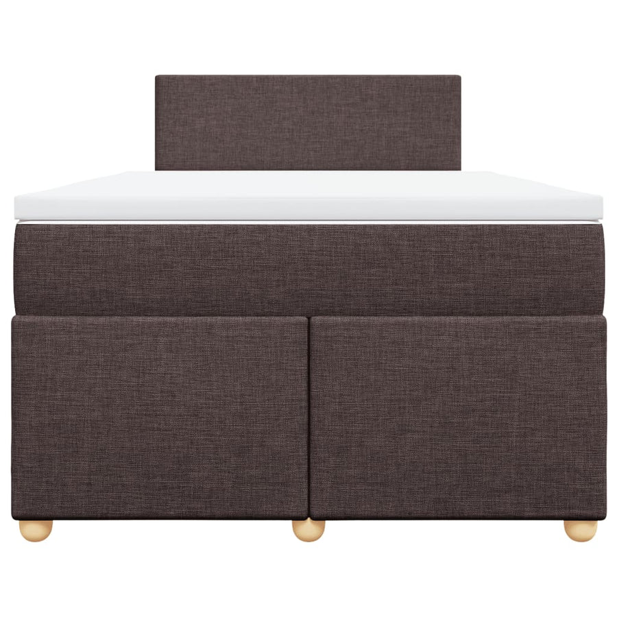Boxspring met matras stof donkerbruin 120x190 cm