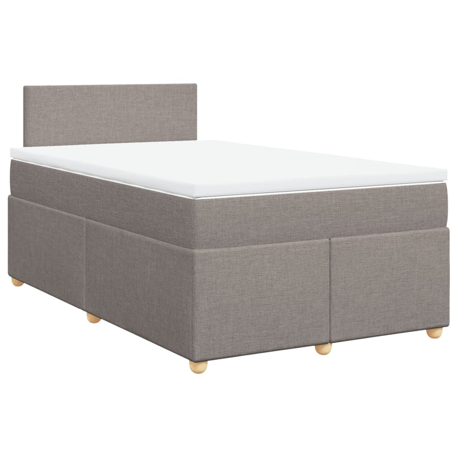 Boxspring met matras stof taupe 120x190 cm
