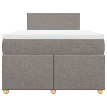Boxspring met matras stof taupe 120x190 cm