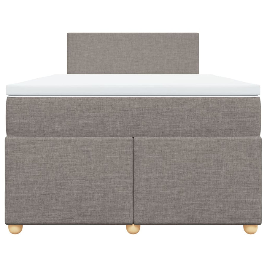 Boxspring met matras stof taupe 120x190 cm