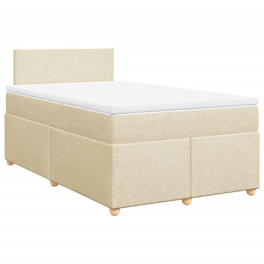 Boxspring met matras stof crèmekleurig 120x190 cm