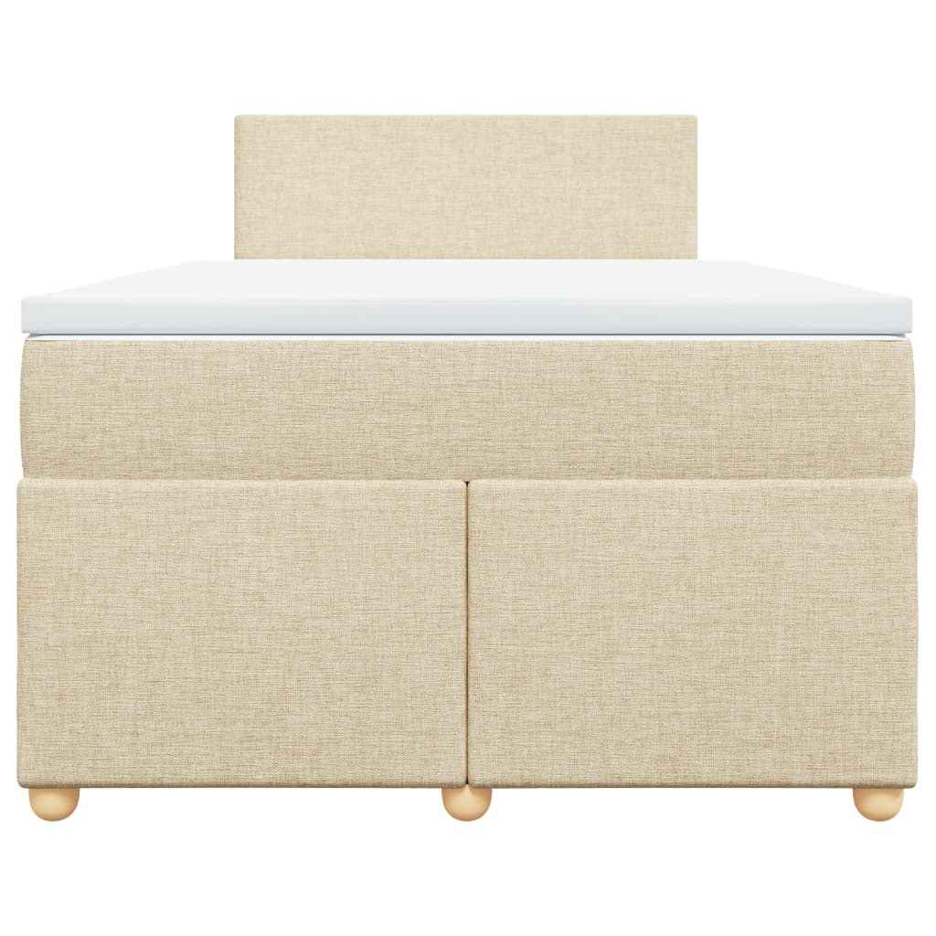 Boxspring met matras stof crèmekleurig 120x190 cm