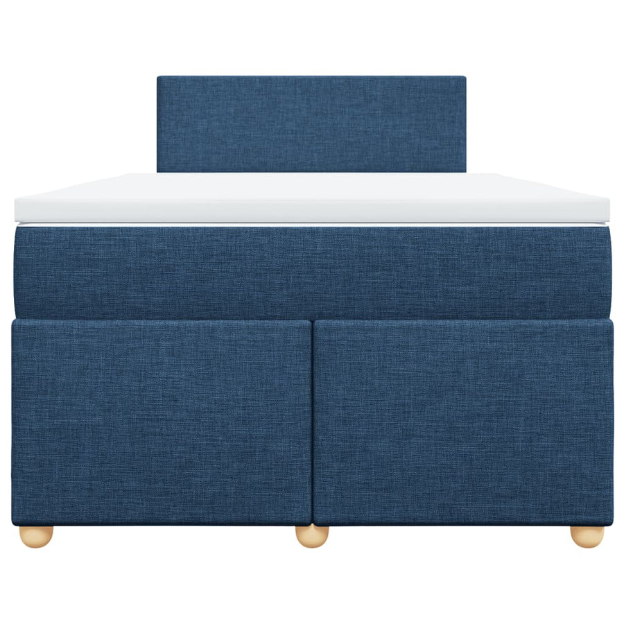 Boxspring met matras stof blauw 120x190 cm
