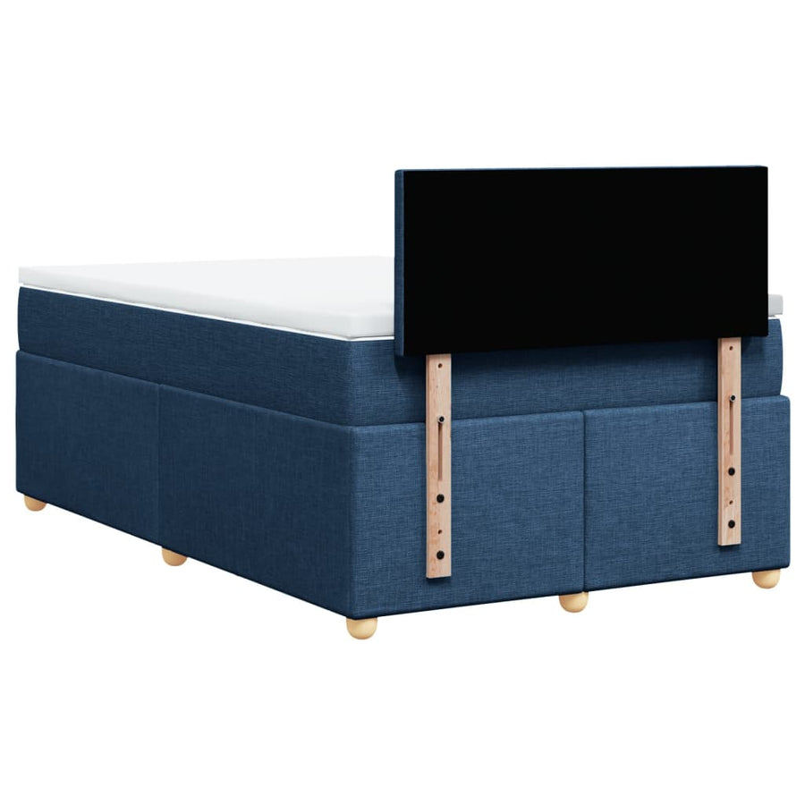 Boxspring met matras stof blauw 120x190 cm