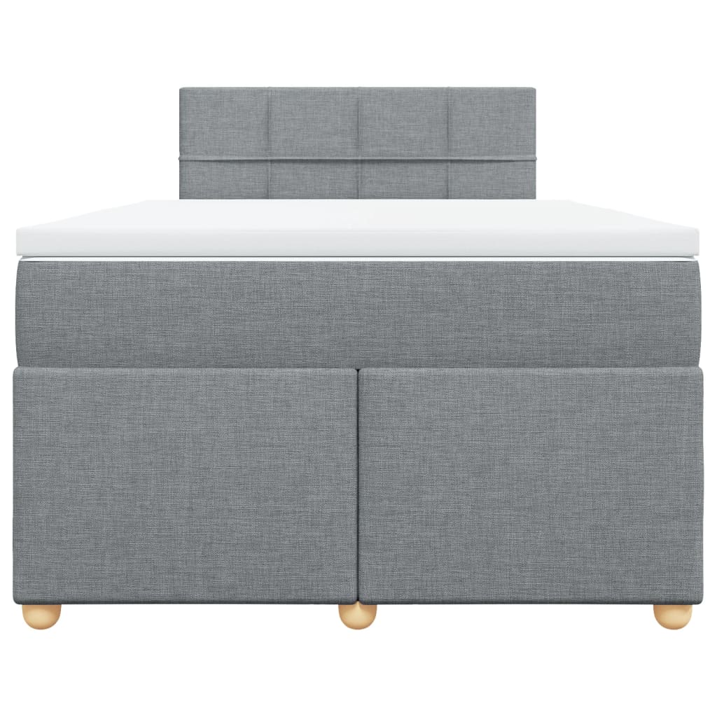 Boxspring met matras stof lichtgrijs 120x190 cm