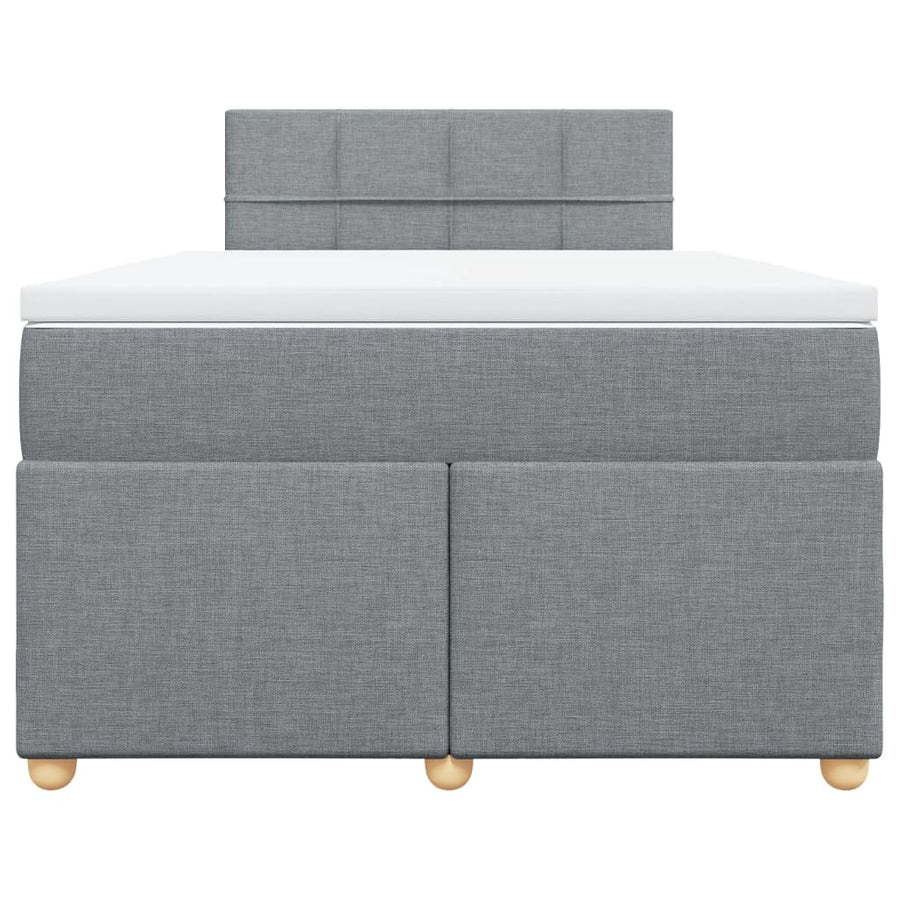 Boxspring met matras stof lichtgrijs 120x190 cm