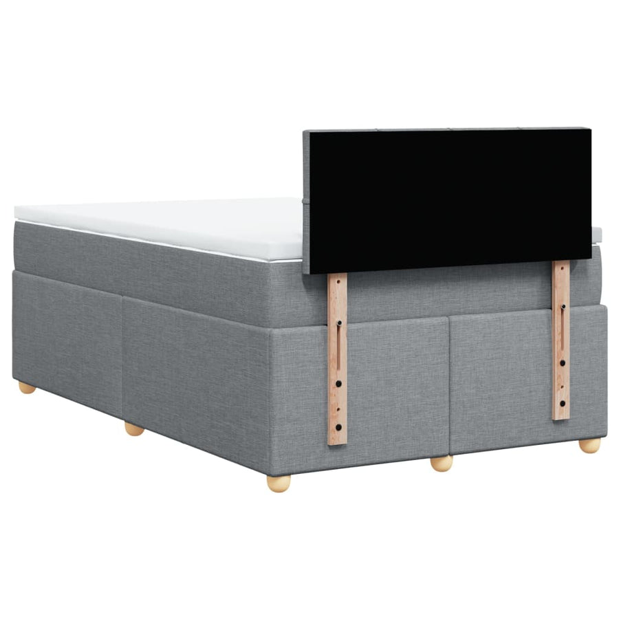 Boxspring met matras stof lichtgrijs 120x190 cm