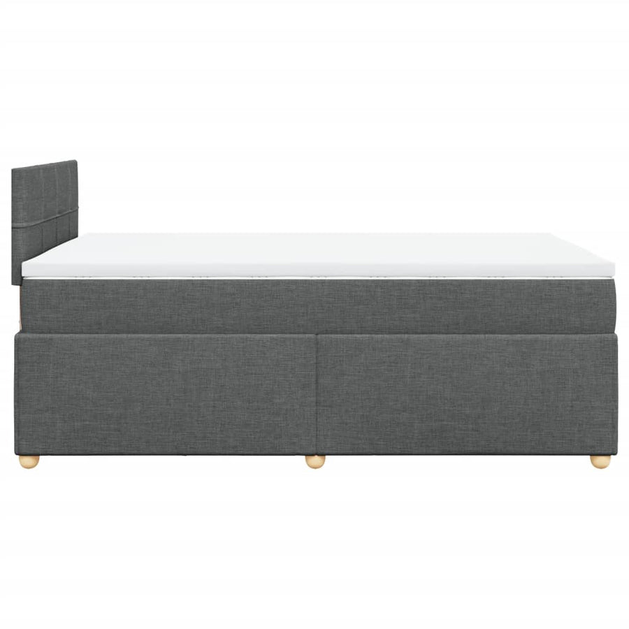 Boxspring met matras stof donkergrijs 120x190 cm