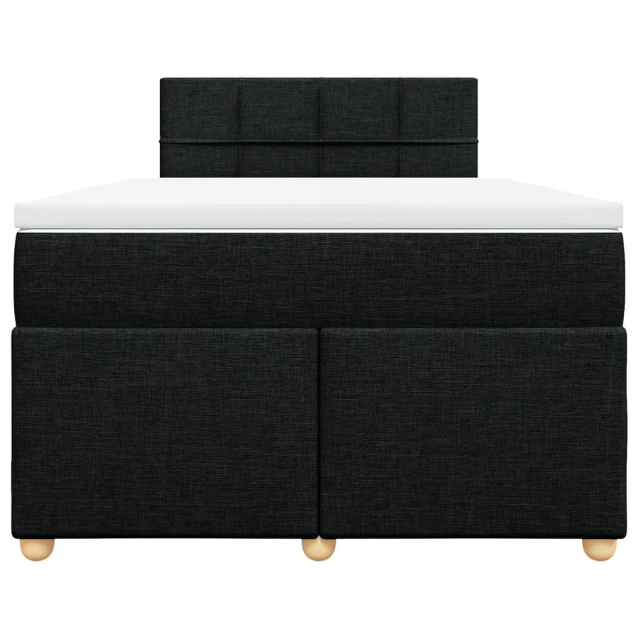 Boxspring met matras stof zwart 120x190 cm
