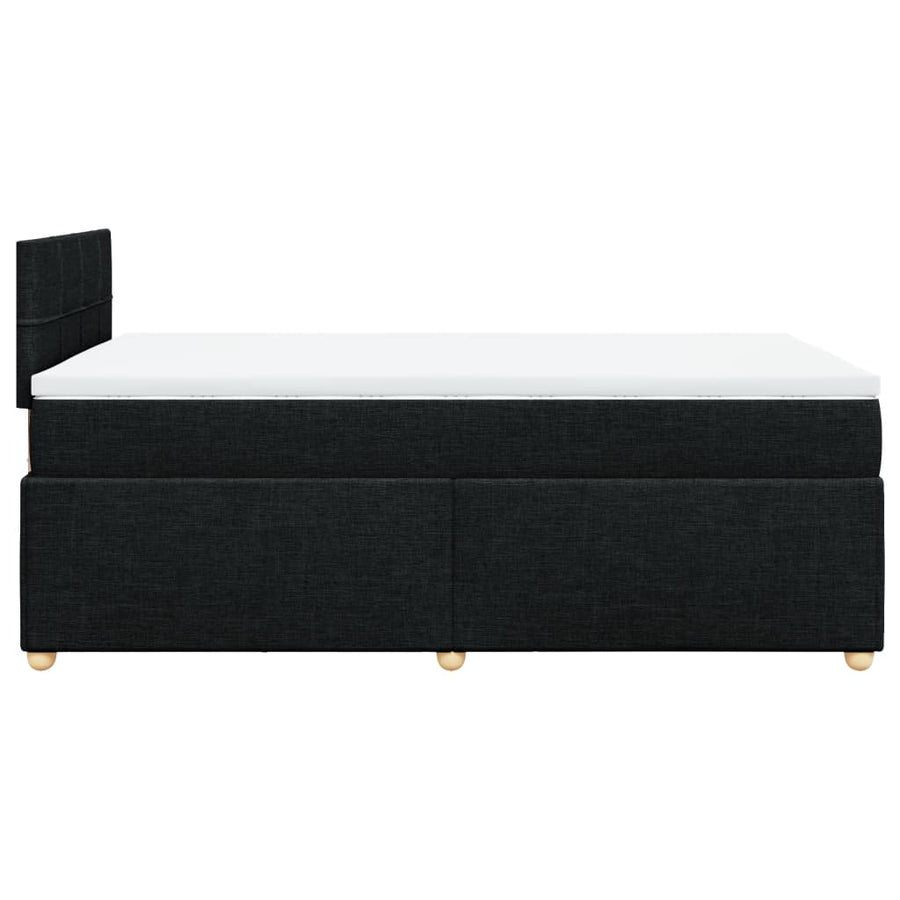 Boxspring met matras stof zwart 120x190 cm