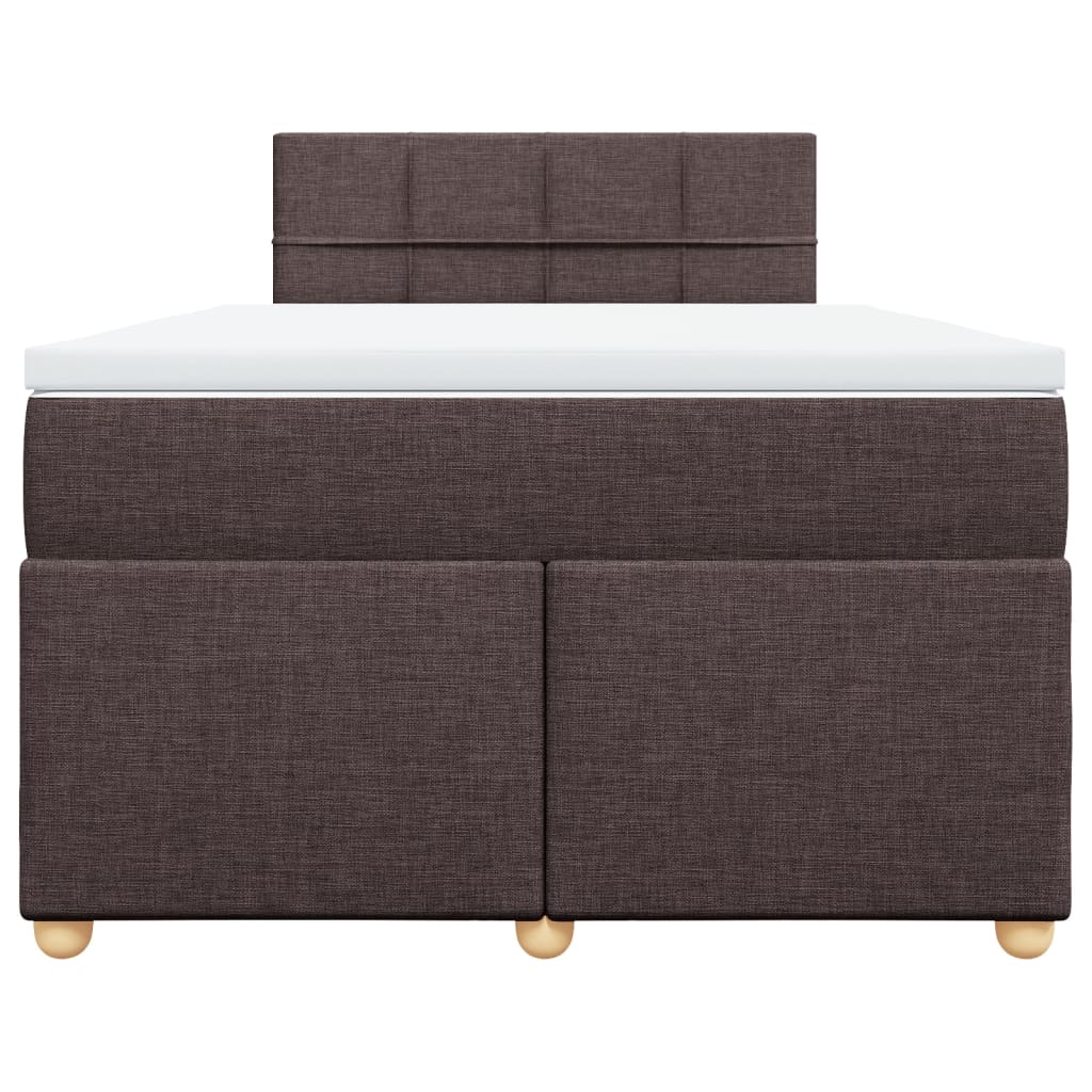 Boxspring met matras stof donkerbruin 120x190 cm